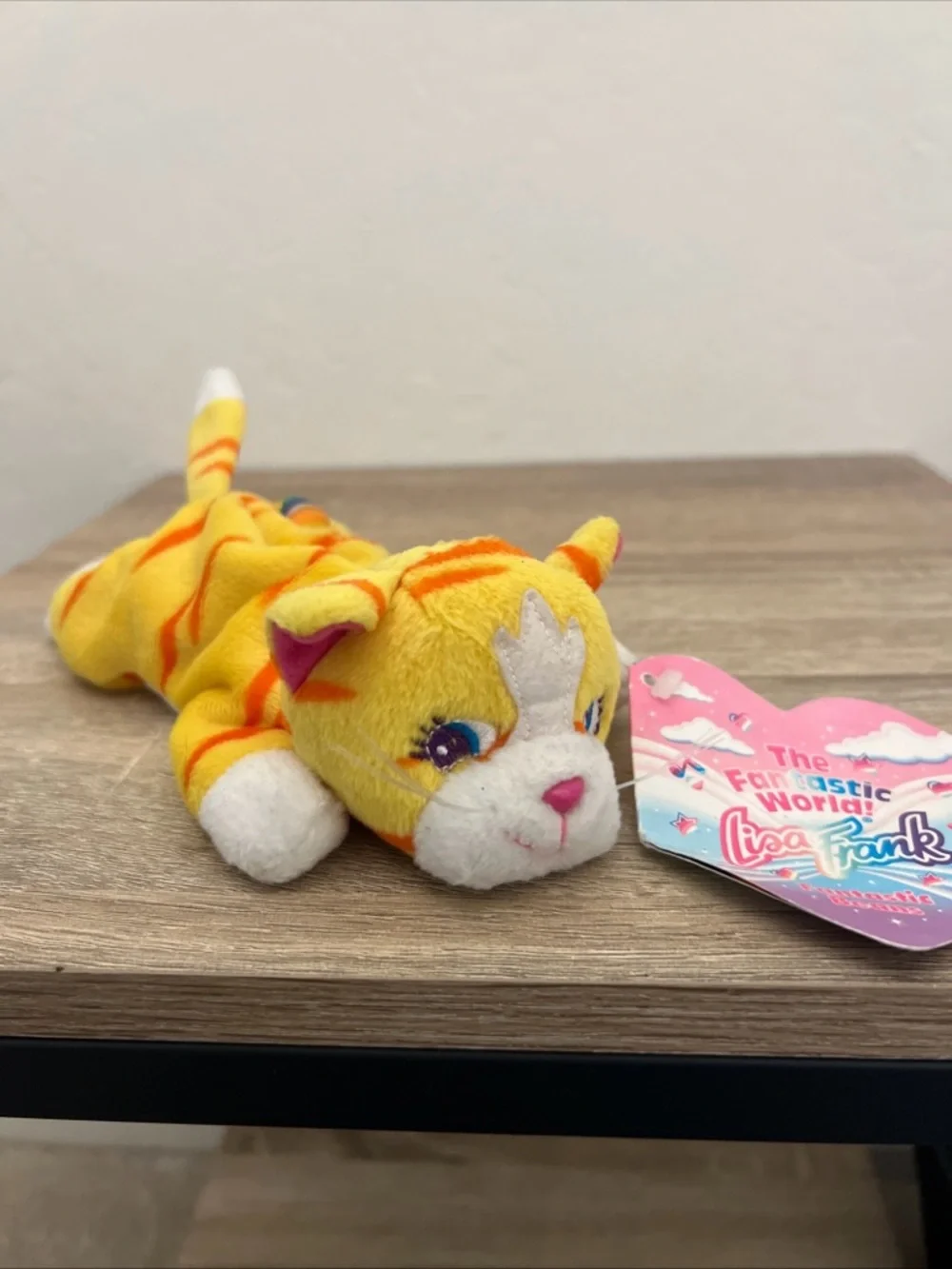 NWT Lisa Frank Cat Kitten Sunflower Yellow Plush Beanie Vintage w/ Tag 8” - Picture 7 of 11